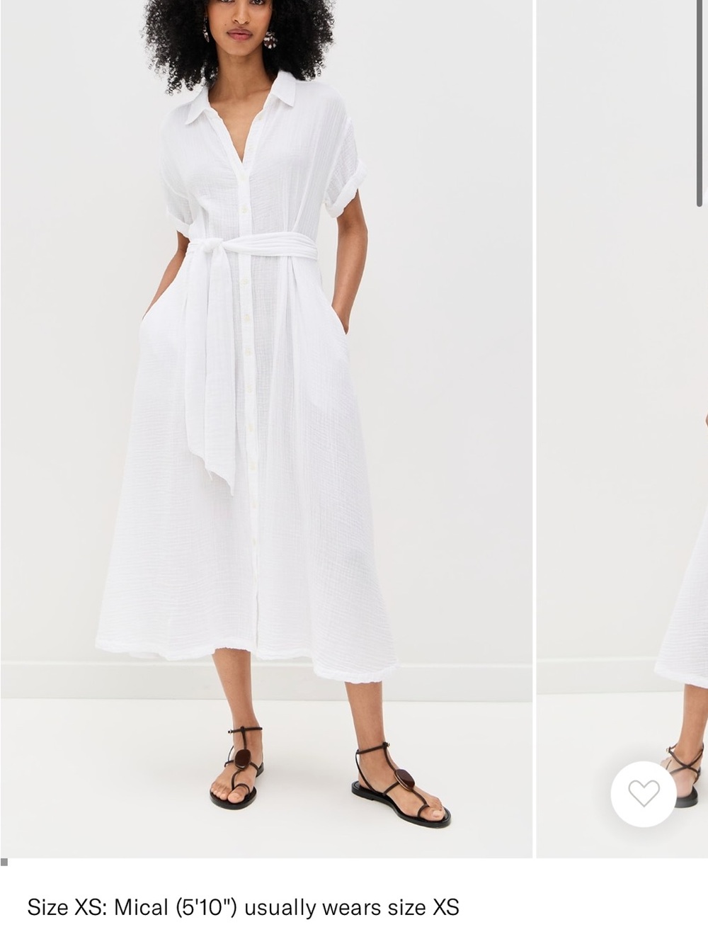 Xirena caylin White Button-Front gauze Shirt Midi Dress aso Julia Berolzheimer
